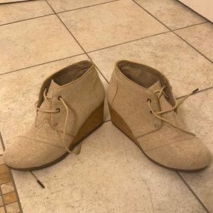 Make an offer! Toms wedges! Cute and comfy!